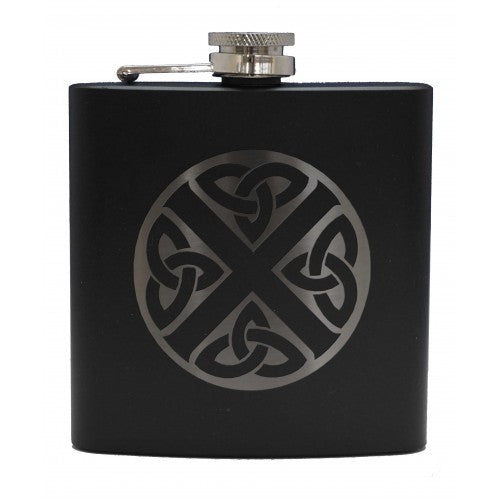 Hip Flask Black Celtic Saltire