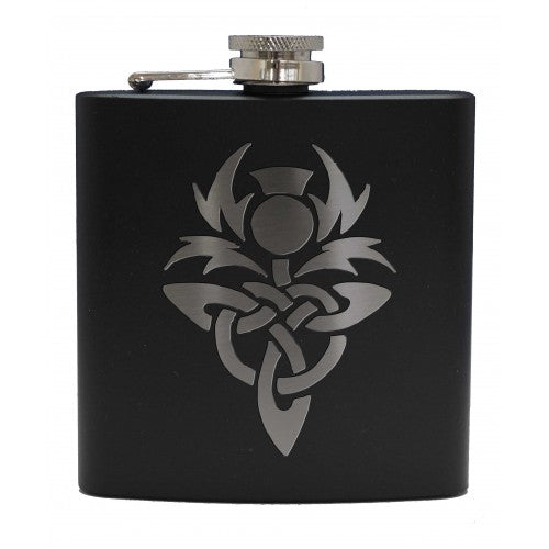 Hip Flask Black Celtic Thistle