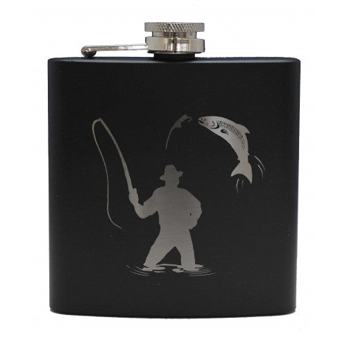 Hip Flask Black Fisherman