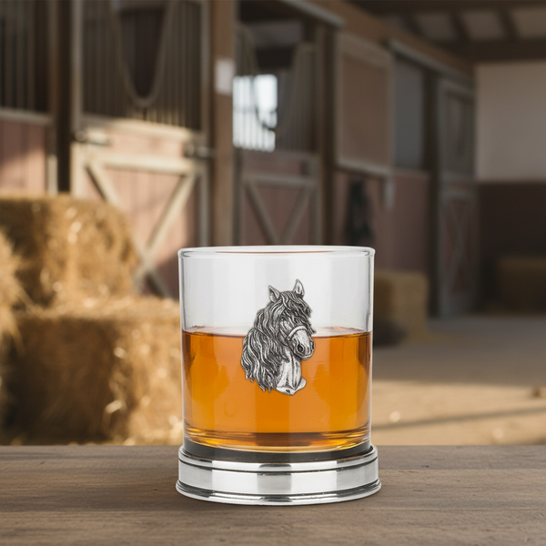 Horse Glass with Pewter base