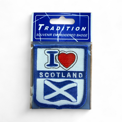 I love Scotland Embroidered badge