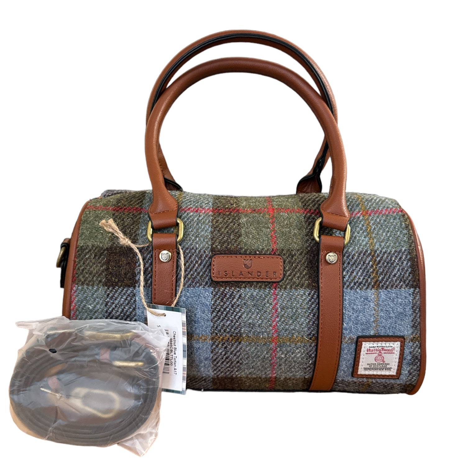 Islander Harris Tweed Duffle Bag Chestnut Blue 8846