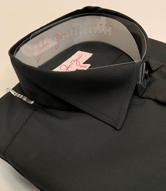 Jean Yves Victorian Collar Shirt in Black