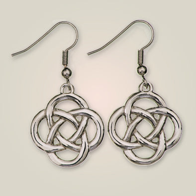 Jura Knot Silver Drop Earrings