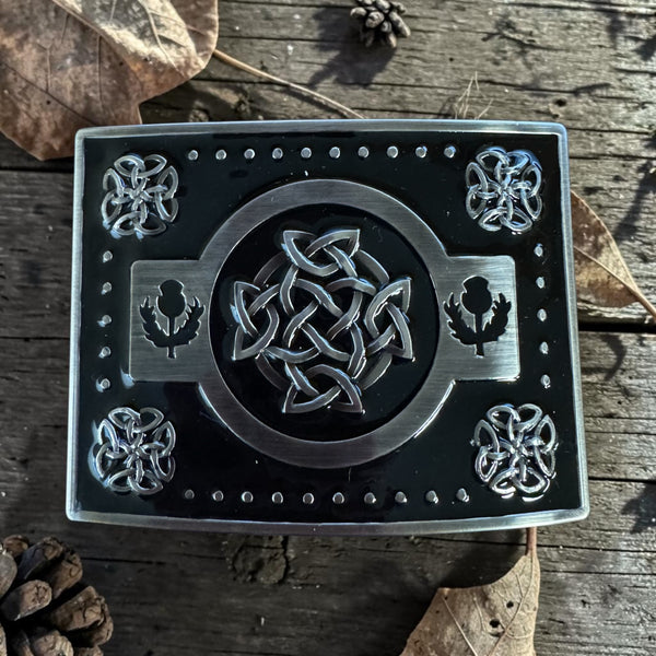 Kilt Buckle Antique Gun Metal Black Celtic 