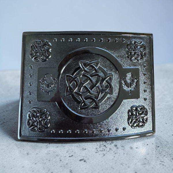 Kilt Buckle Antique Gun Metal Celtic Grey