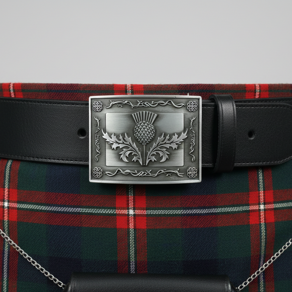 Kilt Buckle Antique Gun Metal Thistle
