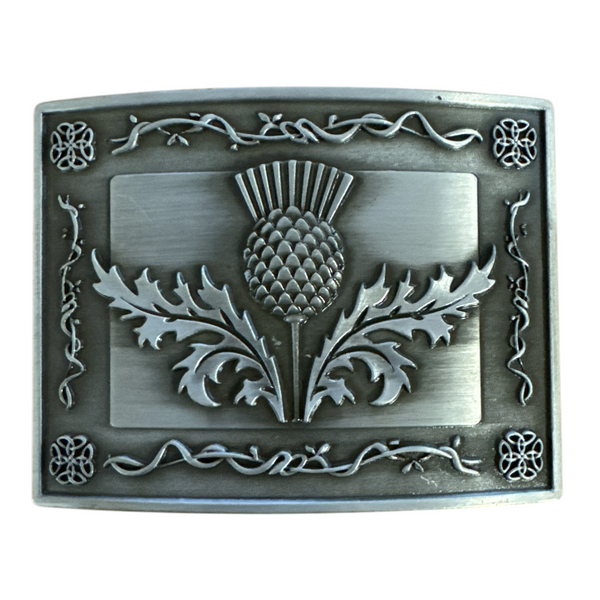 Kilt Buckle Antique Gunmetal Thistle