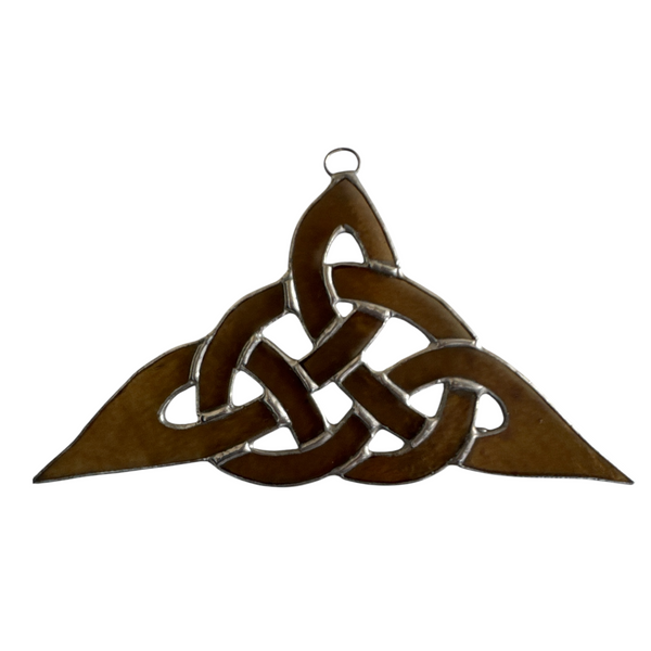 Large Celtic Knot Stained Glass Hanger Bronze