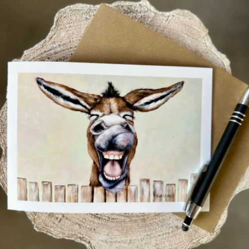 Laughing Donkey greeting Card
