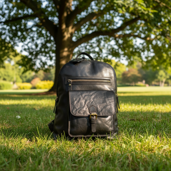 Leather Multi Fuctional Backpack G-28 Black