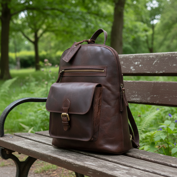 Leather Multi Fuctional Backpack G-28 Brandy