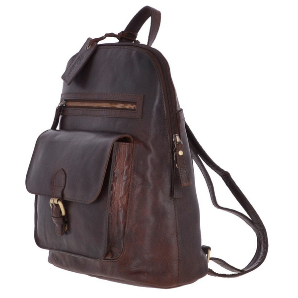 Leather Multi Fuctional Backpack G-28 Brandy