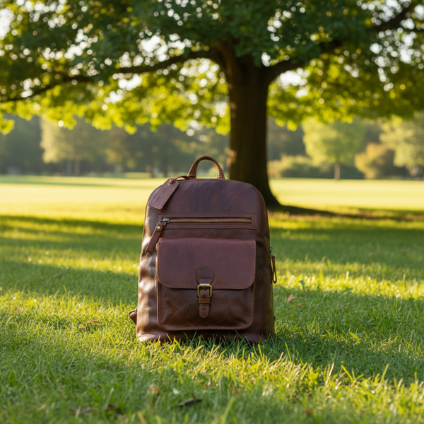 Leather Multi Fuctional Backpack G-28 Honey