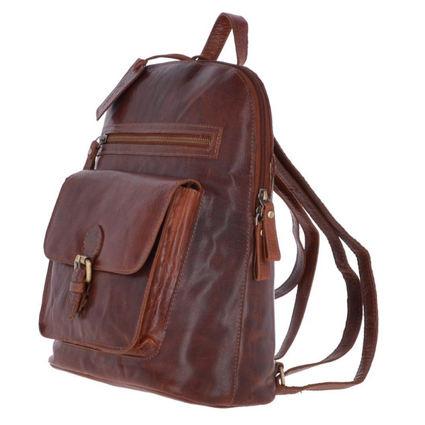 Leather Multi Fuctional Backpack G-28 Honey