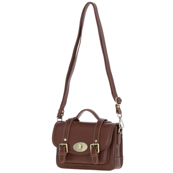 Leather Small Satchel Bag M-88 tan