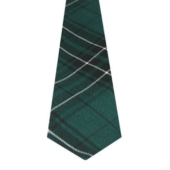 MacLean Hunting Modern Tie in Green tartan tie on a white background