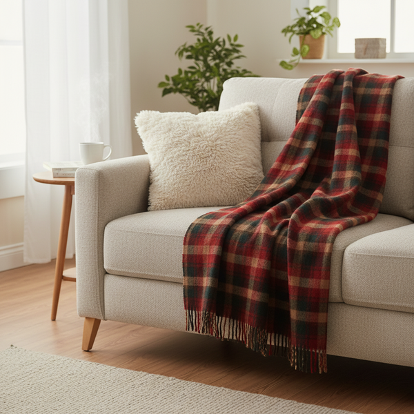 Maple Leaf  Tartan Knee Wool  Blanket