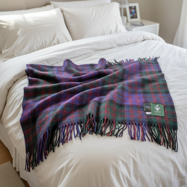 McDonald-Clan-Modern Tartan Knee Wool Blanket