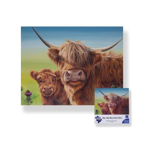Me, My Boy Highland Cow  and a Bee Jigsaw