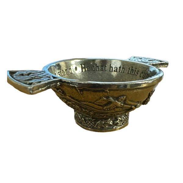 Mini Pewter Quaich Thistle