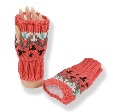 Orange Aztec Gloves Mitts