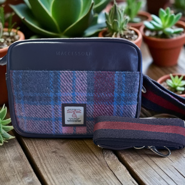 Pastel Pink Camera Bag Harris Tweed