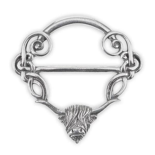 Pewter Highland Cow Scarf Ring 