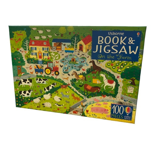 Usborne Book & Jigsaw On the Farm 100pc