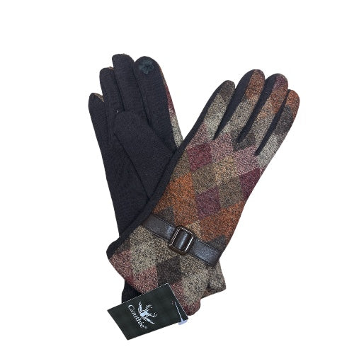 Brown Checked Gloves