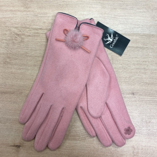 Pink Pom Gloves