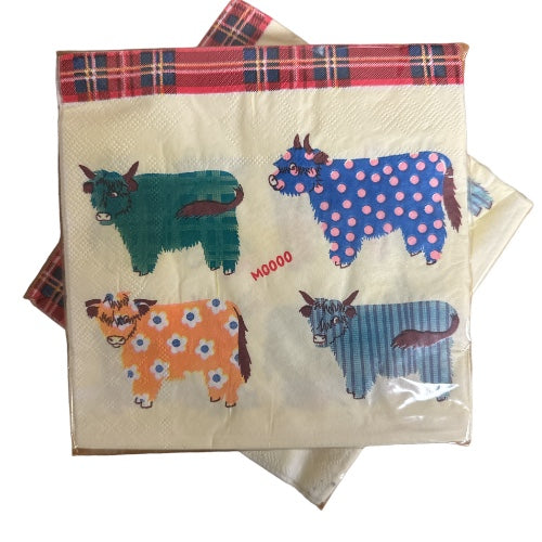 Highland Cow Tartan Napkins