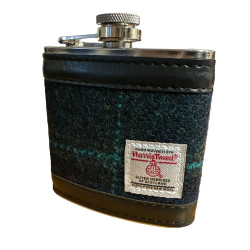 Blue Turquoise  Check Hip Flask