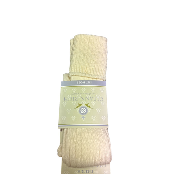 Mens Glenbeg Kilt Socks in Ecru