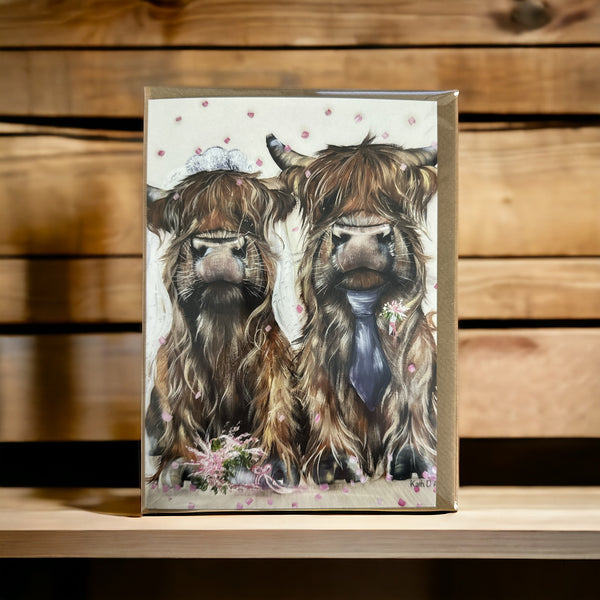 Wedding Highland Cows Card