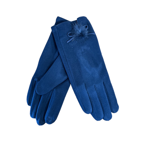 Couthie Plain Coloured Pom Gloves