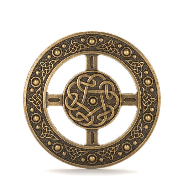 Plaid Brooch Ant Brass