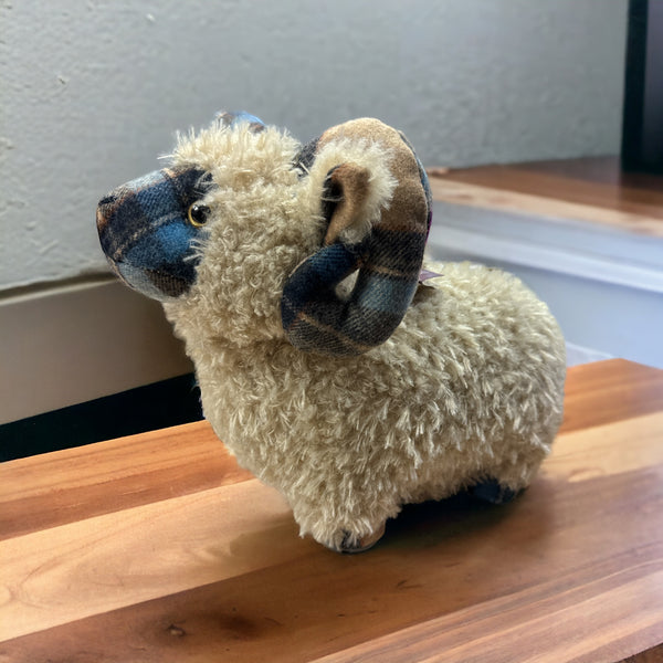 Plaid Mackenzie Sheep Doorstop Dora Designs