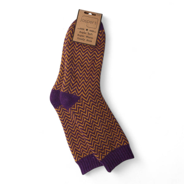 Purple Herringbone Mens Socks
