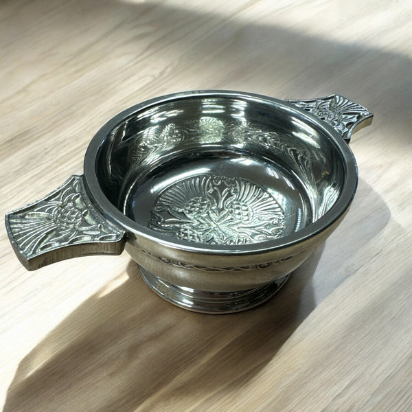 Quaich Pewter 4 thistles.j