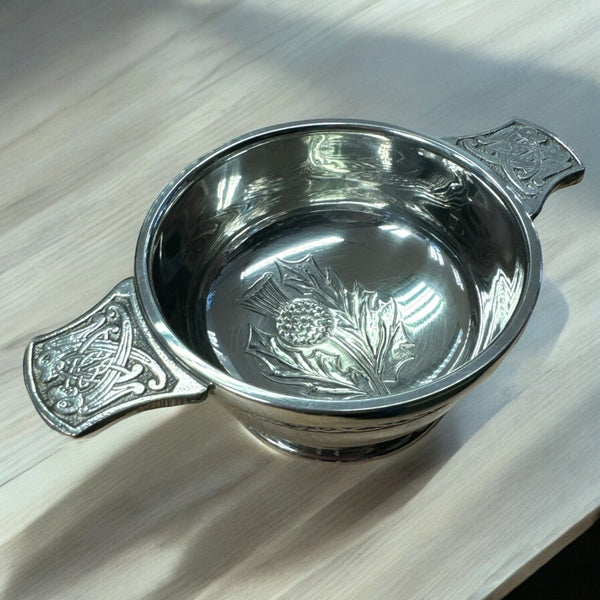 Quaich Pewter Single Thistle