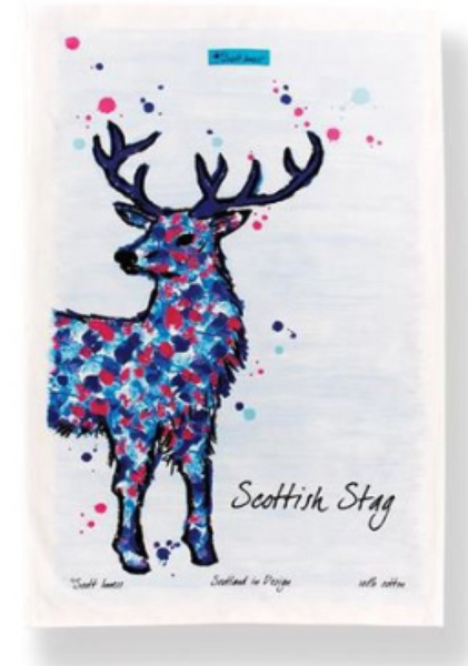 Scottish Stag by Scott Innes Tea Towel
