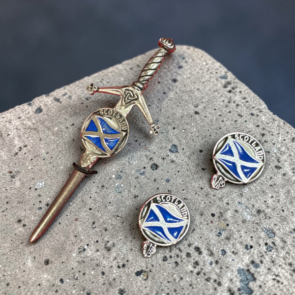 Saltire Kilt Pin and Cufflinks