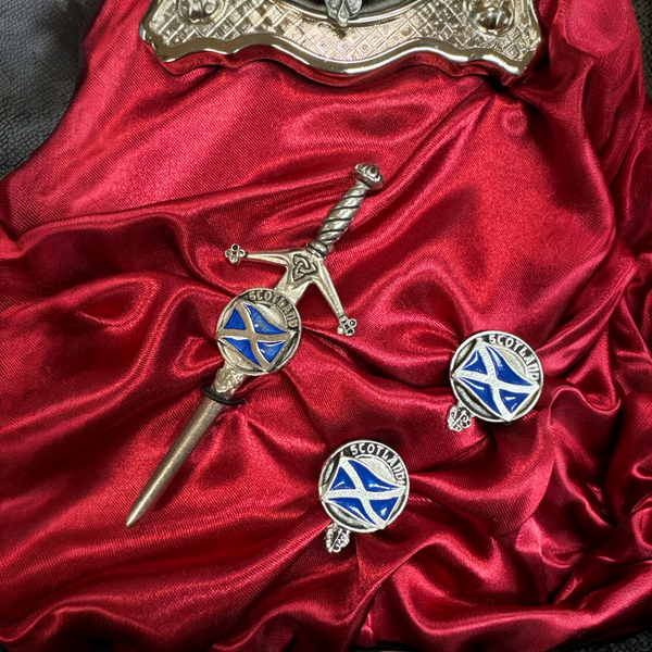 Saltire Kilt Pin and Cufflinks