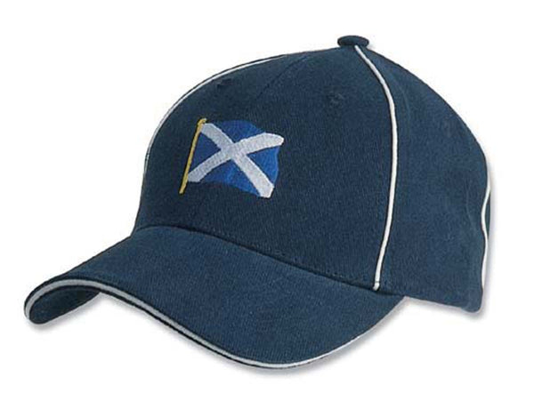 Saltire white piping baseball cap