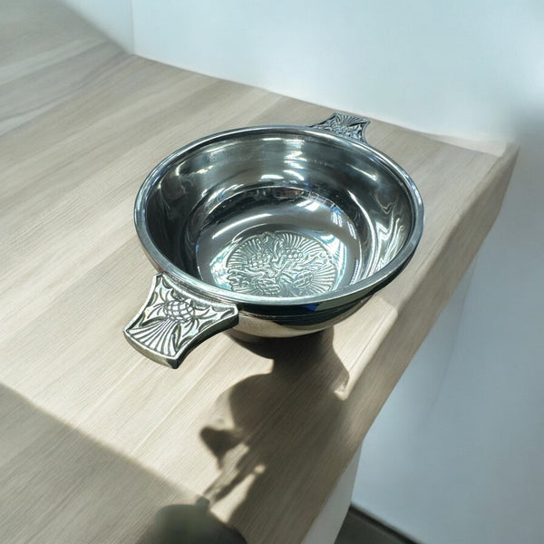 Scottish Quaich Pewter Thistle .