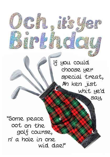 Scottish Birthday Card Golf Club