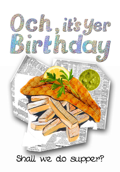 Scottish Birthday Card Shall we  Do Supper