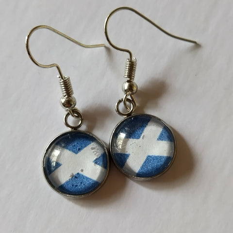 Scottish Flag Drop Earings