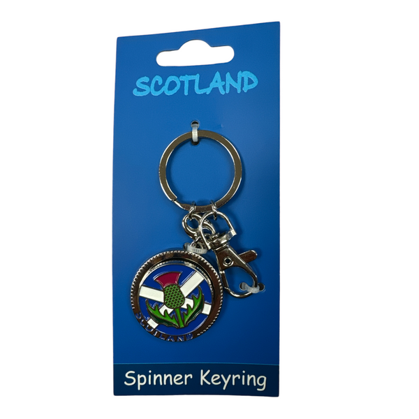 Scottish Keyring Thistle Saltire